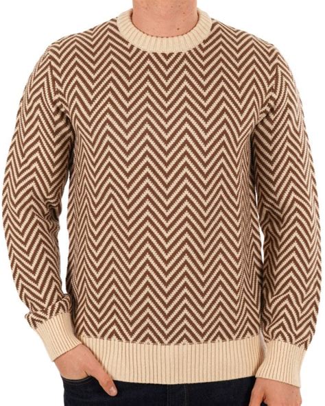 Beige/ivory Jacquard Cotton Crew